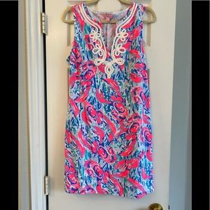 Lilly Pulitzer Harper shift cosmic coral cracked up size L